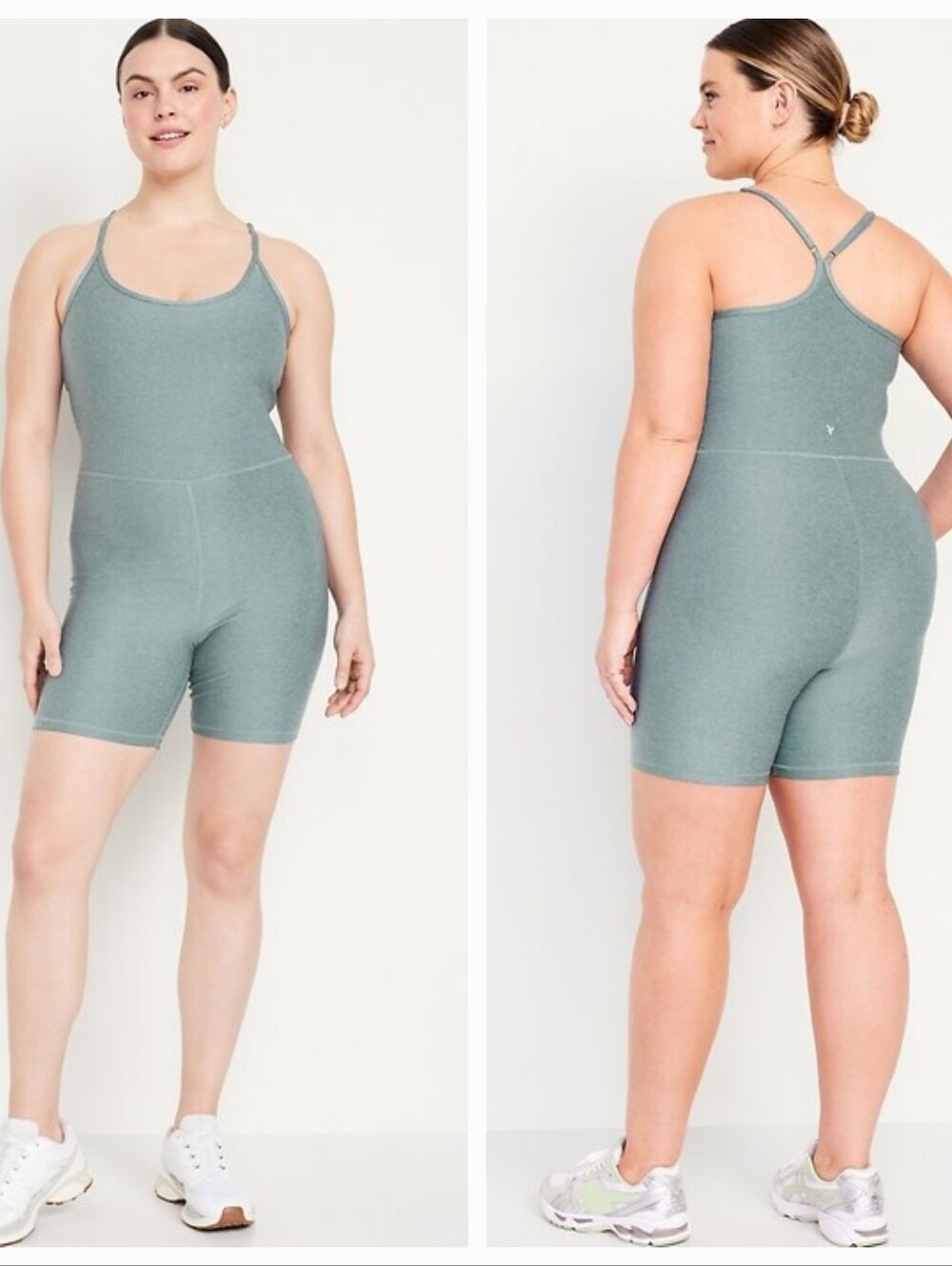 Old Navy XL Green Racerback Cloud+ Bodysuit 6" Ahtletic Workout One Piece‎